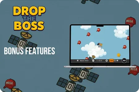 Drop The Boss bonus features multipliers UK gameplay screen during 
Boss descent